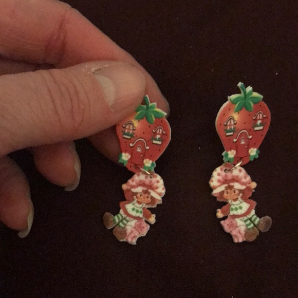 strawberry shortcake Jewelry - Handmade Strawberry shortcake earrings